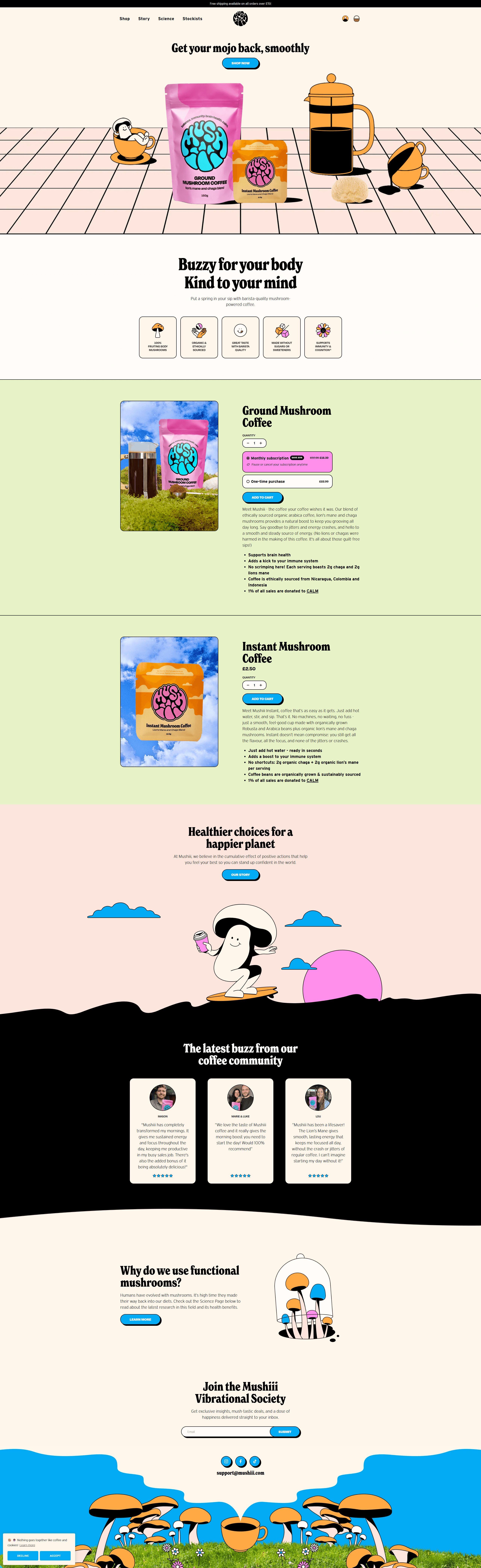 Mushiii - Mushroom Coffee E-commerce